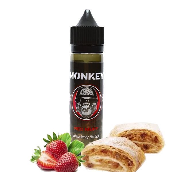 RED MUFF / Jahodový strůdl - Monkey shake&vape Monkey liquid