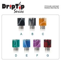 510 Acrylic and Insert Stainless Steel Drip Tip | typ C - žlutá, typ D - zelená, typ F - fialová